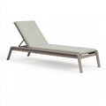 Lettino prendisole 200 x 70 cm in metallo e tessuto verde chiaro per esterno - schienale regolabile moderno