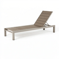 Lettino prendisole 200 x 65 cm in metallo e materiale sintetico tortora con schienale regolabile