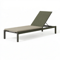 Lettino prendisole 200 x 70 cm in rattan sintetico verde oliva con schienale regolabile