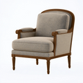 Poltrona 85 x 78 x 105 cm in tessuto beige e legno marrone - stile classico con braccioli