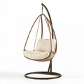 Poltrona sospesa 105 x 105 x 195 cm in rattan marrone con struttura in metallo per interni