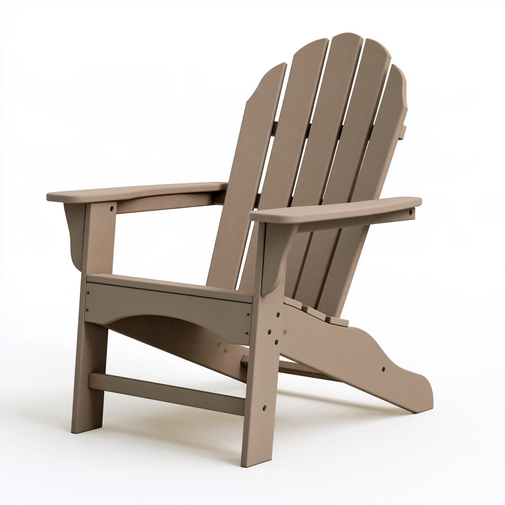 Sedia Adirondack da esterno 83 x 78 x 96 cm in plastica marrone tortora con schienale reclinato