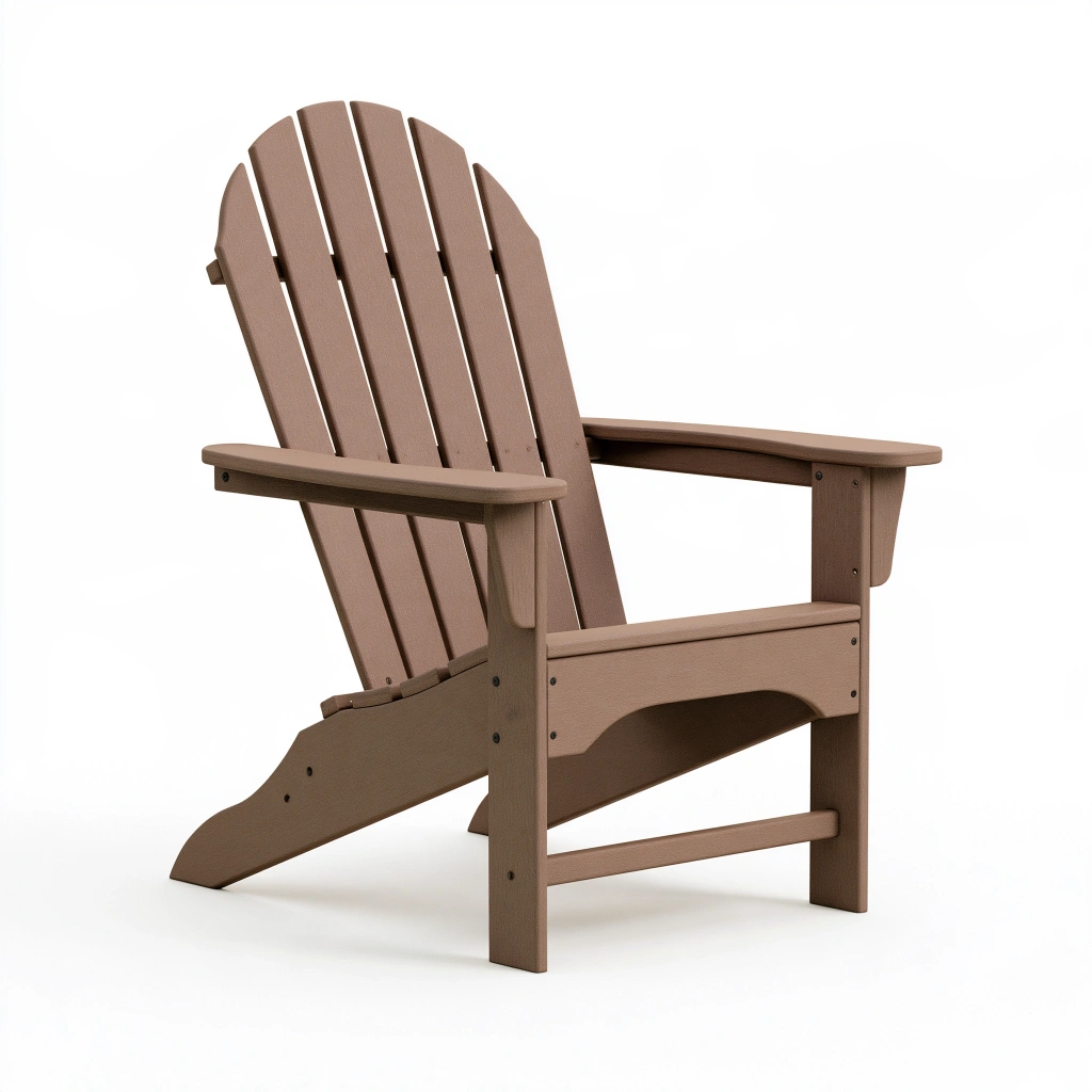 Poltrona da giardino Adirondack 79 x 83 x 98 cm in plastica marrone con schienale alto