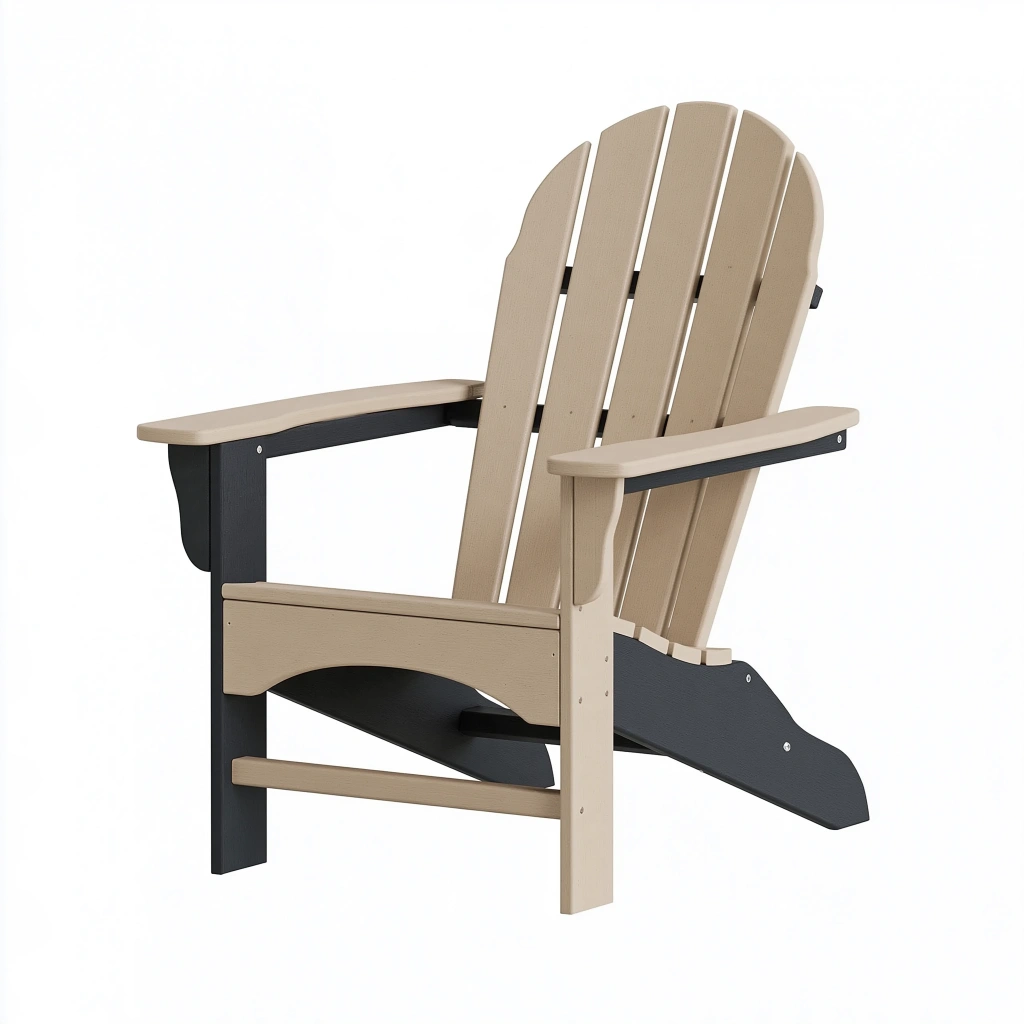 Sedia Adirondack da esterno 80 x 90 x 98 cm in legno beige e nero
