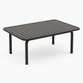 Tavolo da giardino 150 x 90 x 74 cm in metallo nero - rettangolare a doghe