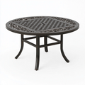 Tavolo da giardino rotondo Ø106 cm in metallo nero con foro per ombrellone
