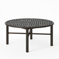 Tavolo da giardino rotondo 120 x 74 cm in metallo bronzo scuro traforato