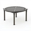 Tavolo da giardino rotondo diametro 120 cm in alluminio grigio antracite traforato classico