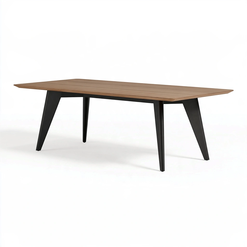 Tavolo da pranzo 180 x 90 x 75 cm in legno marrone e nero stile moderno