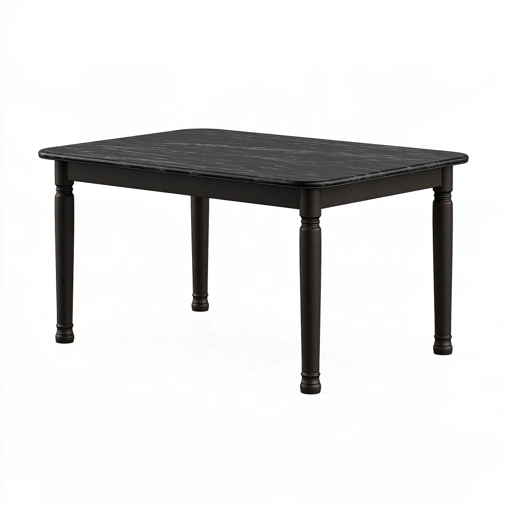 Tavolo da pranzo 140 x 80 x 75 cm in legno nero stile classico