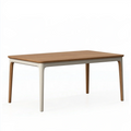 Tavolo da pranzo 160 x 90 cm in legno marrone e bianco stile nordico