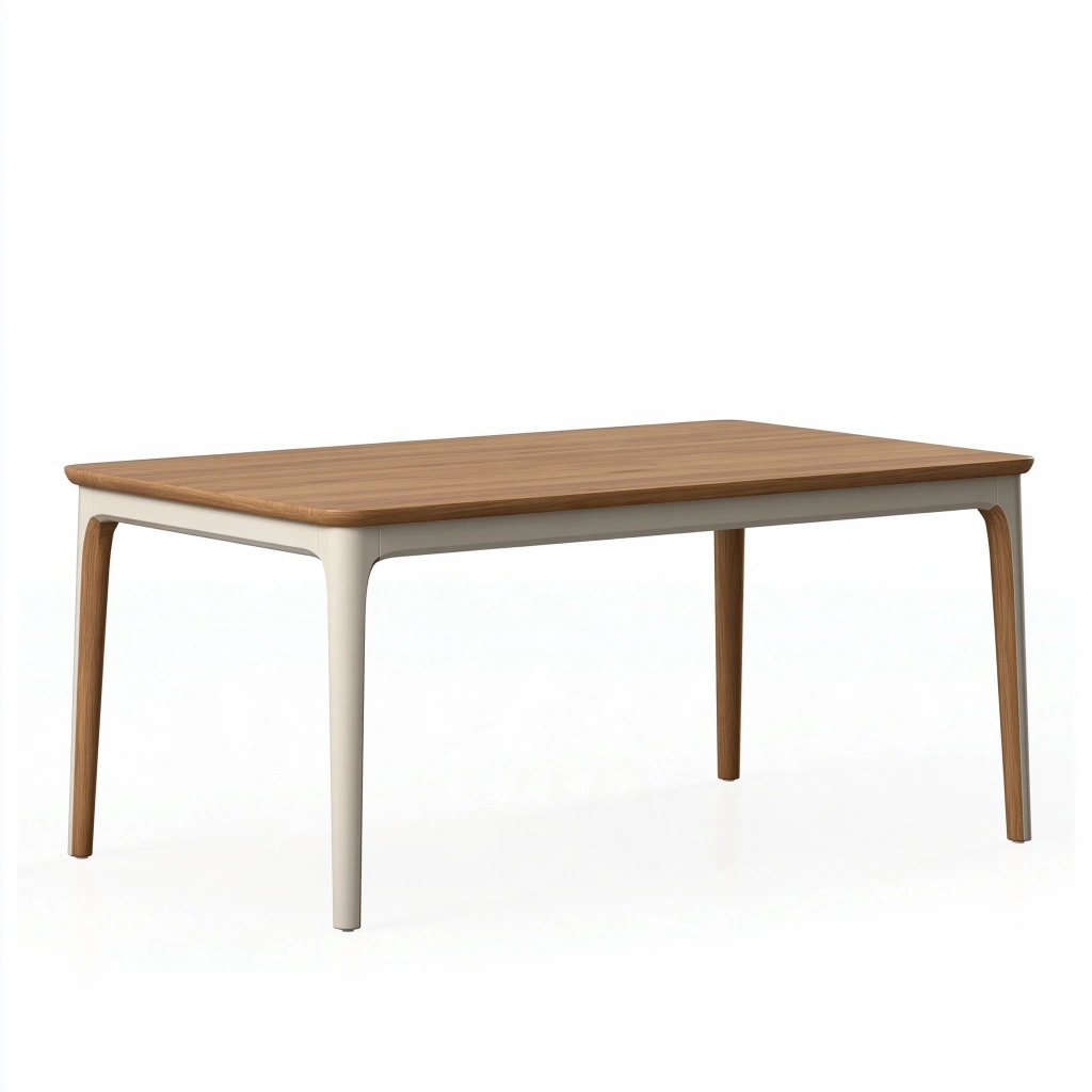 Tavolo da pranzo 160 x 90 cm in legno marrone e bianco stile nordico