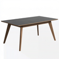 Tavolo da pranzo 160 x 90 x 75 cm in legno marrone e piano grigio stile moderno