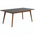 Tavolo da pranzo 160 x 80 cm in legno marrone con piano grigio scuro stile moderno