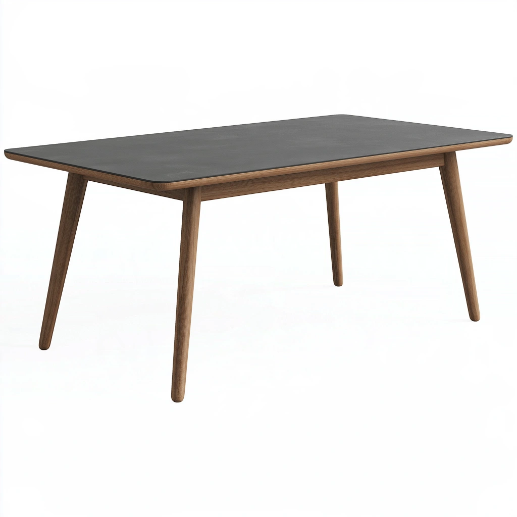 Tavolo da pranzo 160 x 80 cm in legno marrone con piano grigio scuro stile moderno