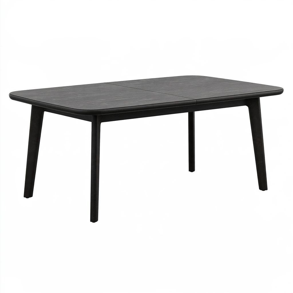 Tavolo da pranzo allungabile 140 x 80 cm in legno nero moderno